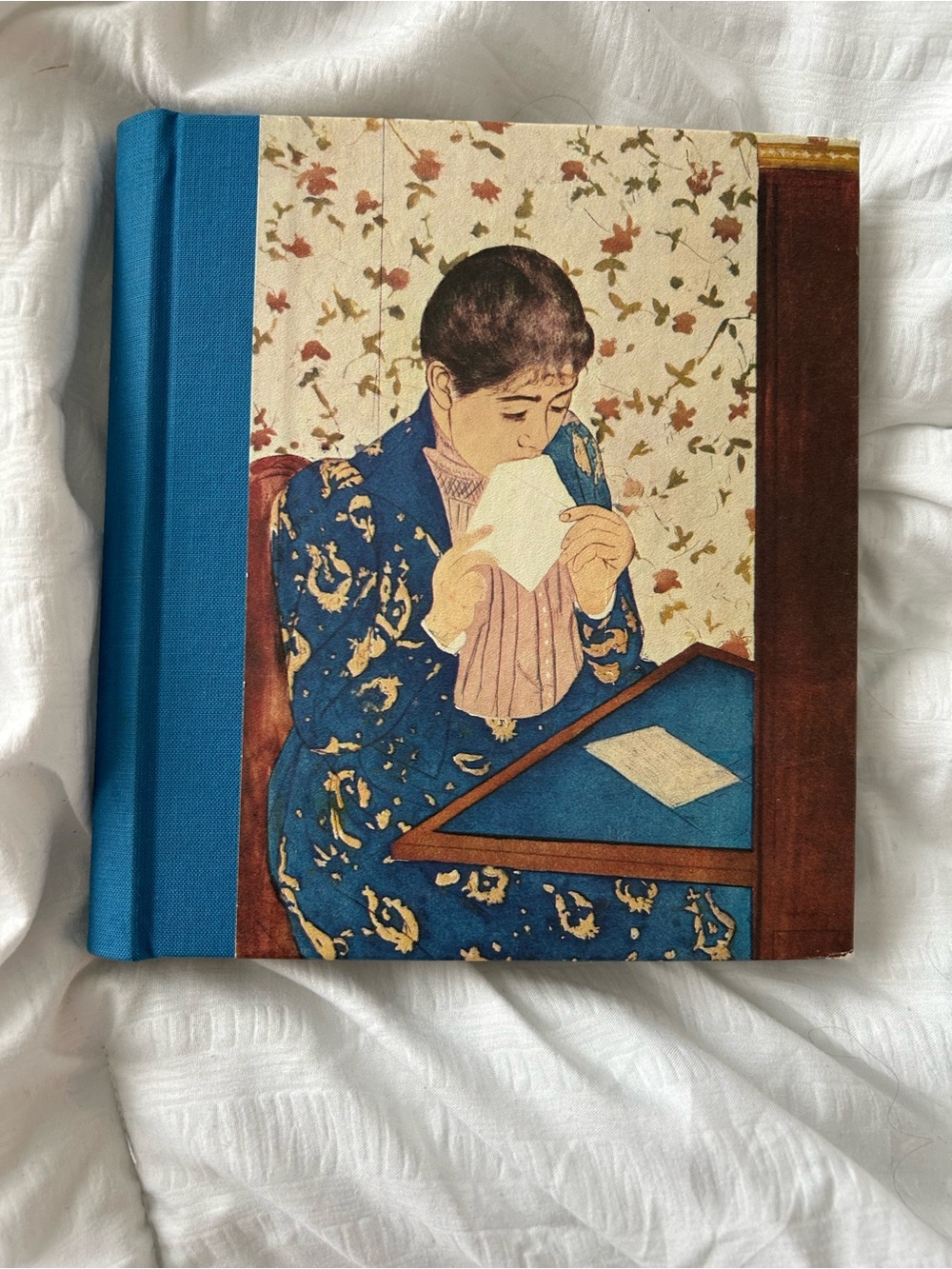 Blue Illustrated Woman Reading Art Address book